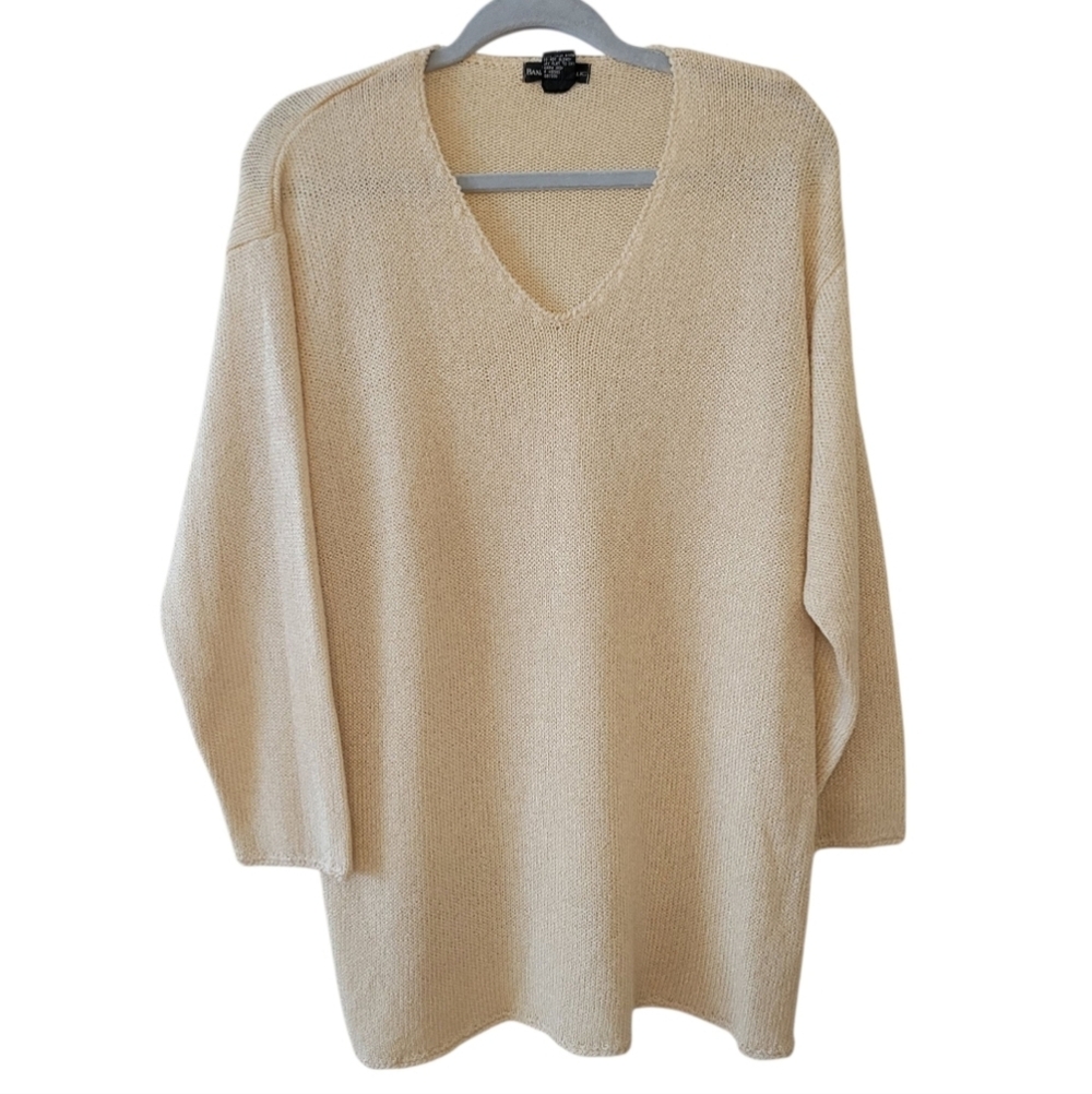 Banana Republic‎ Natural Cream Mesh Oversized Sweater Size Medium